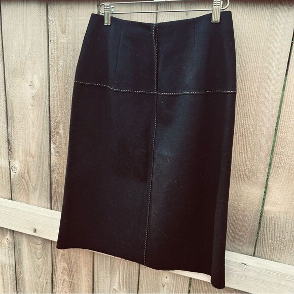 J.Crew Black Pencil Wool Skirt size 2 - Picture 3 of 4